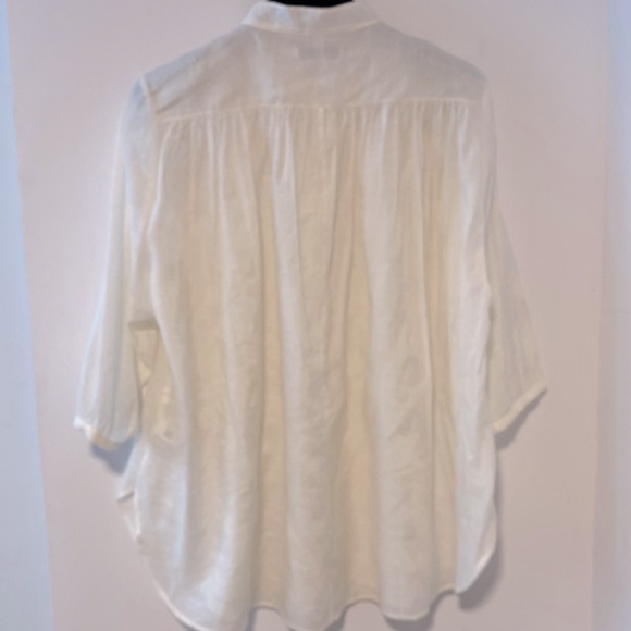 Rebecca Minkoff Off White 3/4 Sleeve Peasant Top Size L - Picture 4 of 6